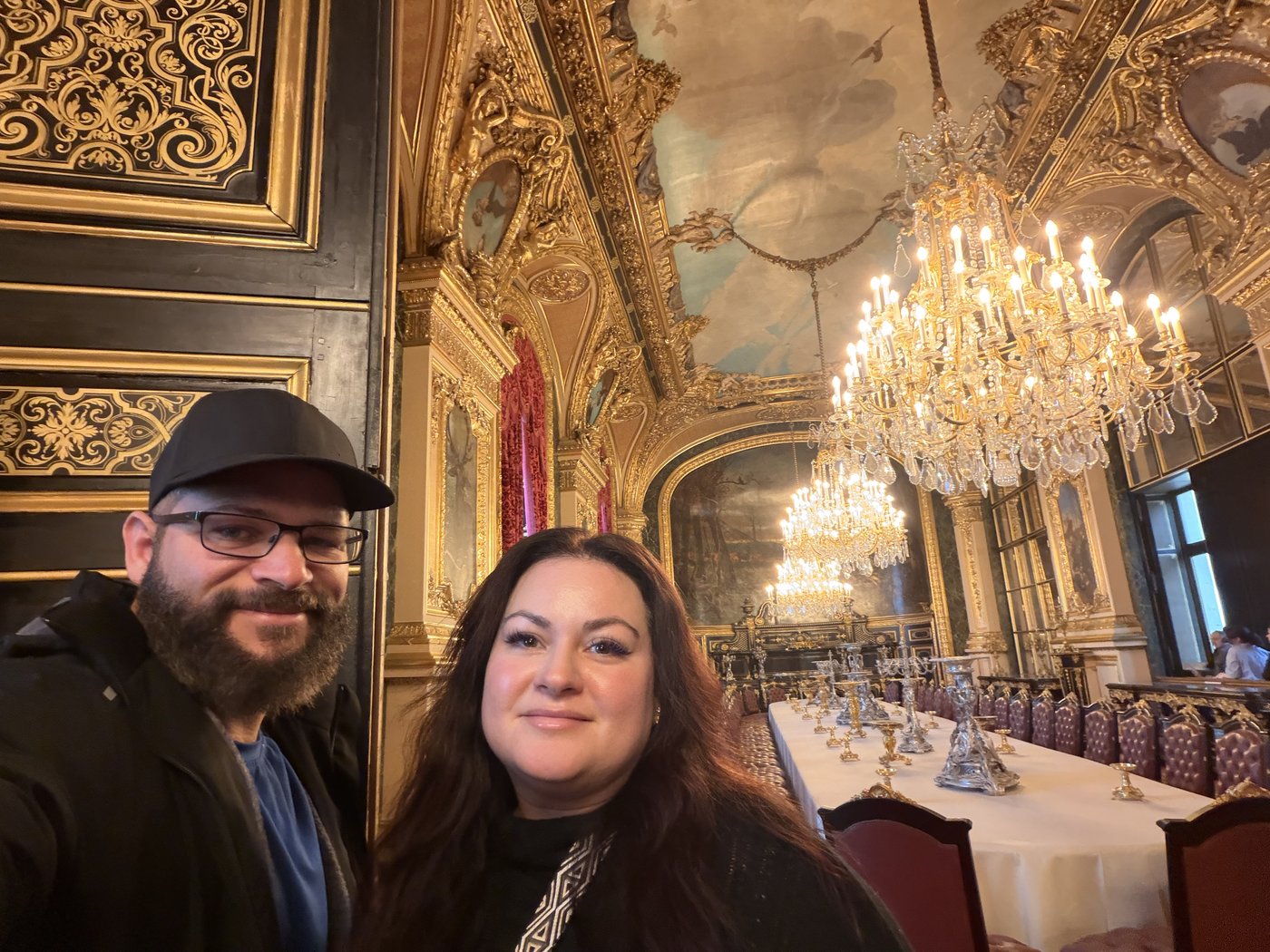 The owners of Brightmen Chandeliers at the Louvre, Paris